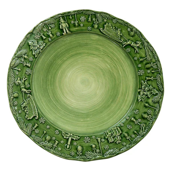 Vietri Fiabe di Natale Green Service Plate/Charger