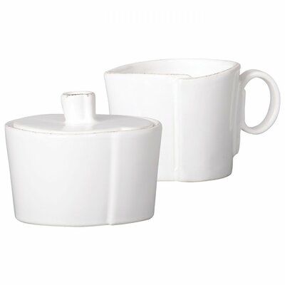 Vietri Lastra White Cream & Sugar