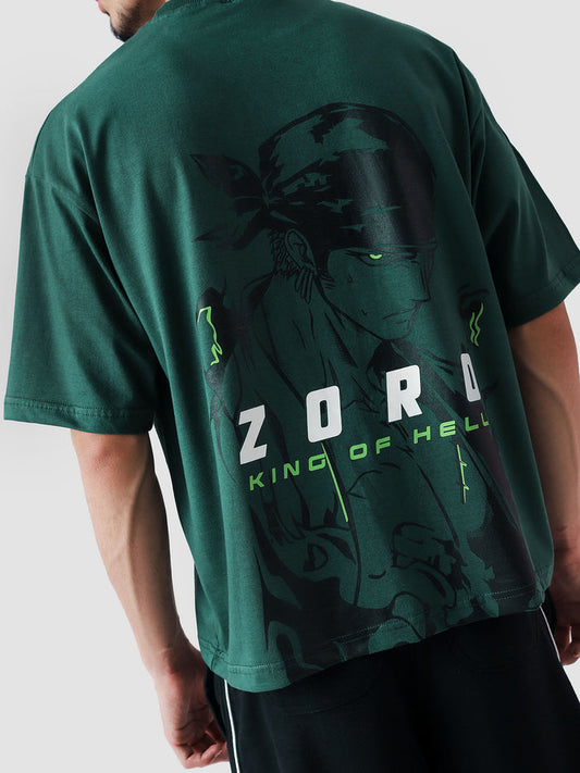 ZORO One Piece tee closeup Roronoa Zoro anime graphic print detail Pakistan – GROOVY